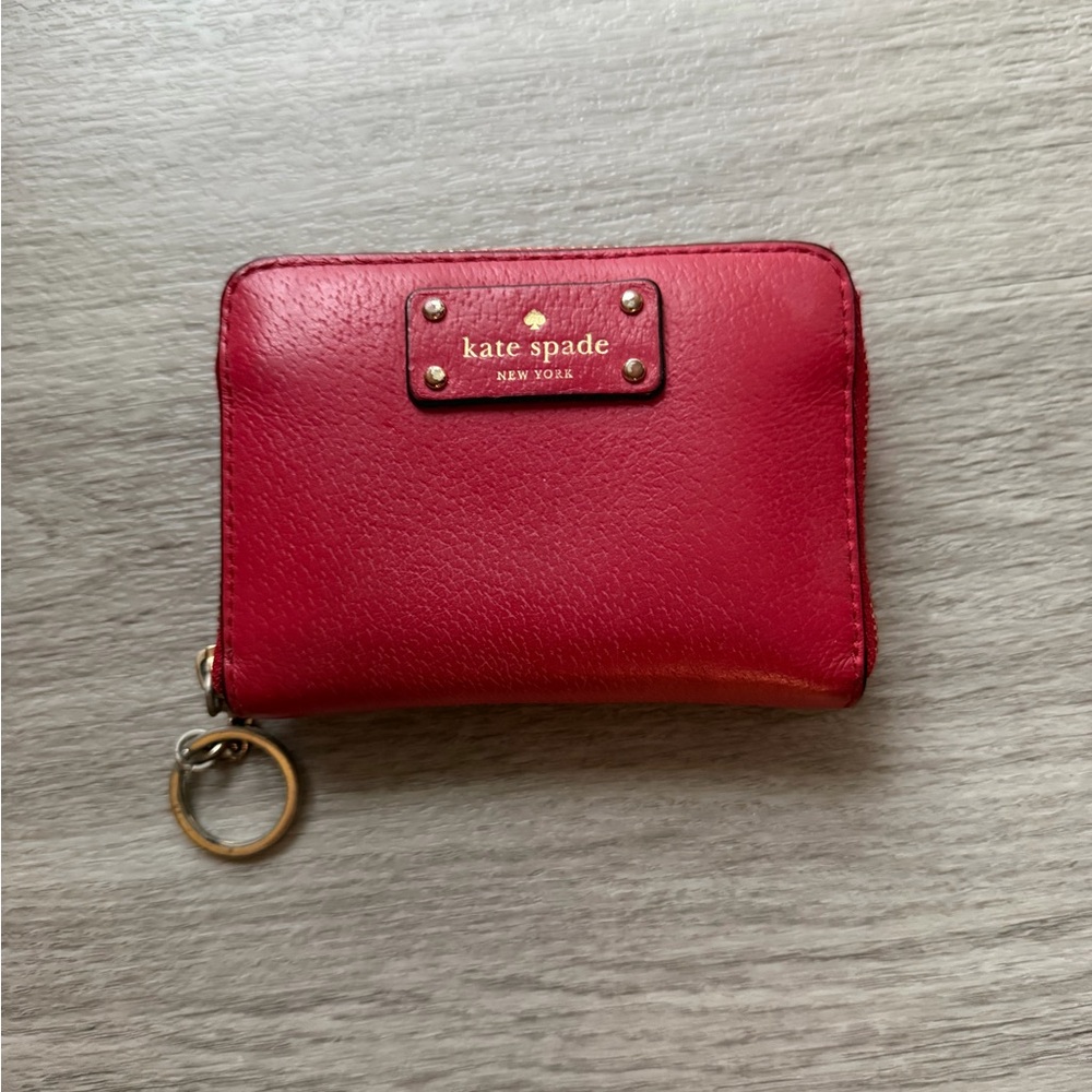 Kate Spade Red Leather Zip wallet